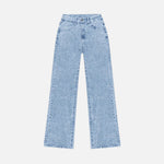 Calças Jeans Femininas Largas – Clássico Casual Sob Medida Azul Céu