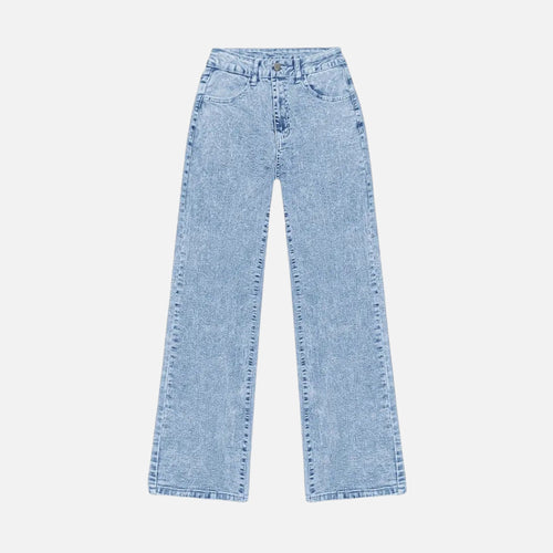 Calças Jeans Femininas Largas – Clássico Casual Sob Medida Azul Céu