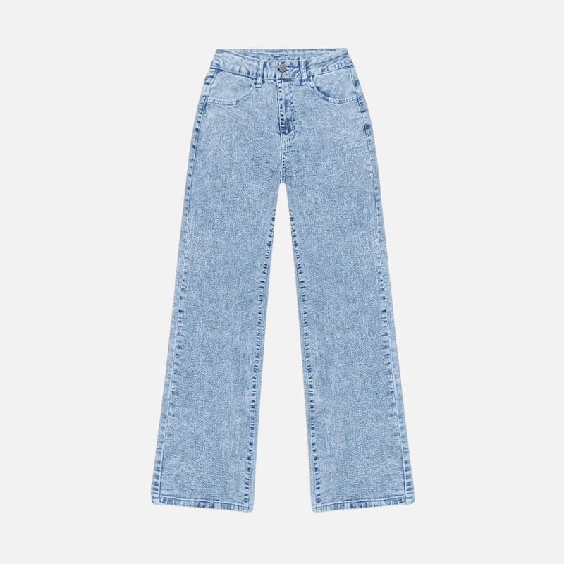 Calças Jeans Femininas Largas – Clássico Casual Sob Medida Azul Céu