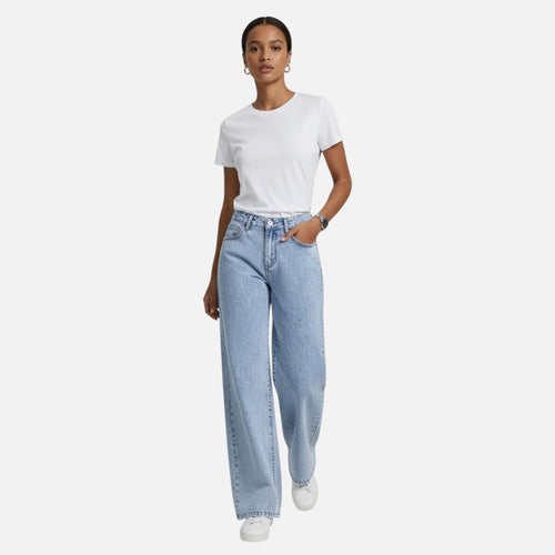 Calças Jeans Femininas Largas – Clássico Casual Sob Medida