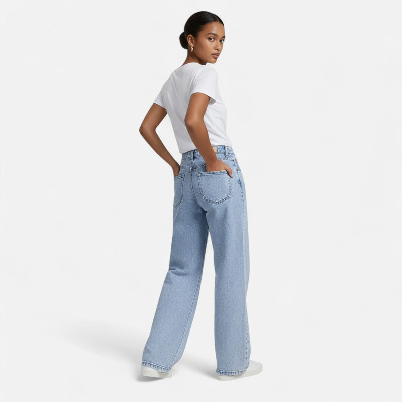 Calças Jeans Femininas Largas – Clássico Casual Sob Medida