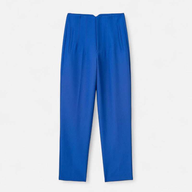 Calças Lápis Femininas de Cintura Alta - Estilo Elegante e Sofisticado Azul