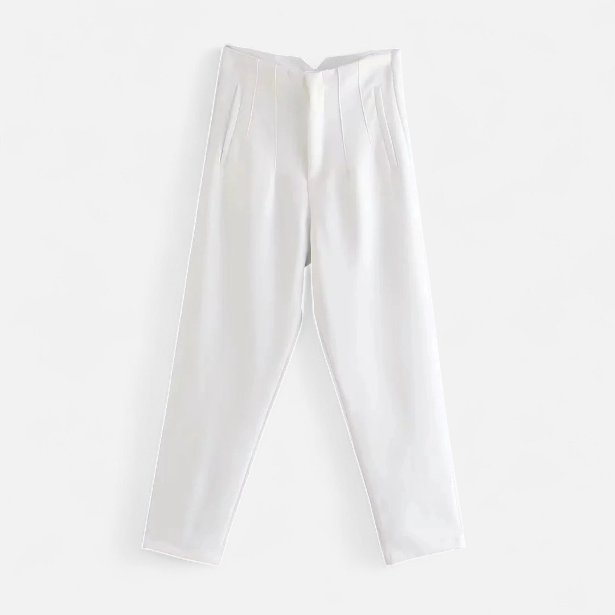 Calças Lápis Femininas de Cintura Alta - Estilo Elegante e Sofisticado Branco