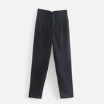 Calças Lápis Femininas de Cintura Alta - Estilo Elegante e Sofisticado Preto