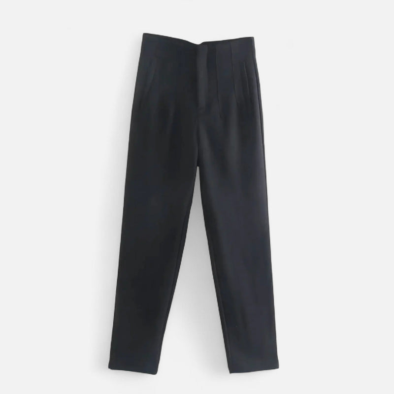 Calças Lápis Femininas de Cintura Alta - Estilo Elegante e Sofisticado Preto