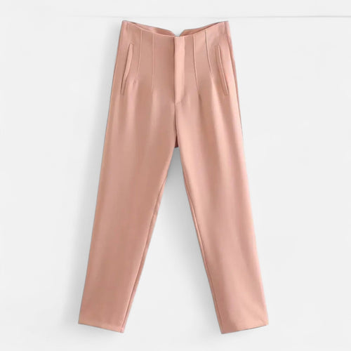 Calças Lápis Femininas de Cintura Alta - Estilo Elegante e Sofisticado Rosa