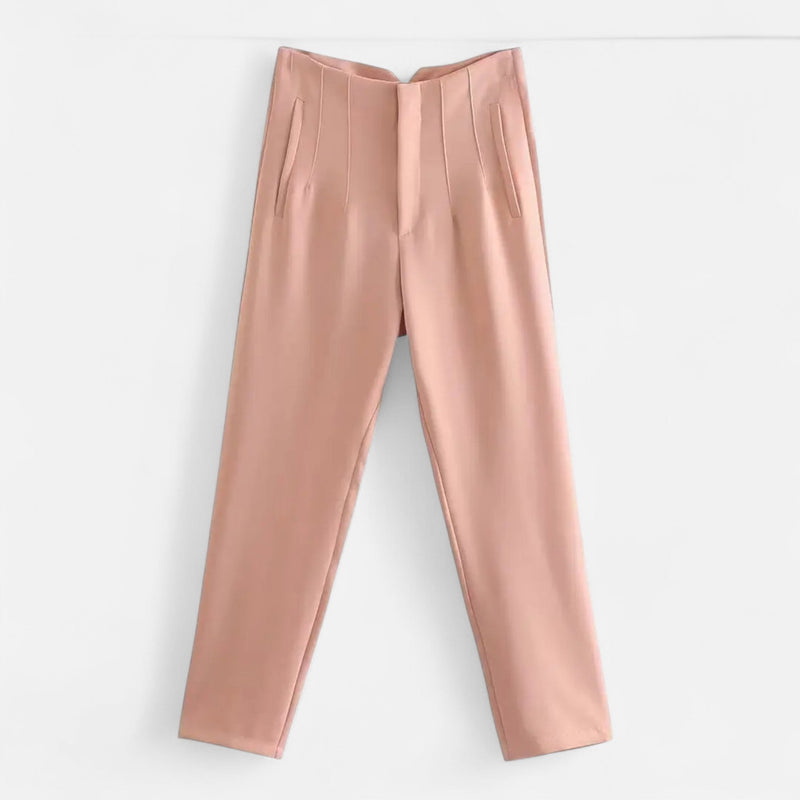 Calças Lápis Femininas de Cintura Alta - Estilo Elegante e Sofisticado Rosa