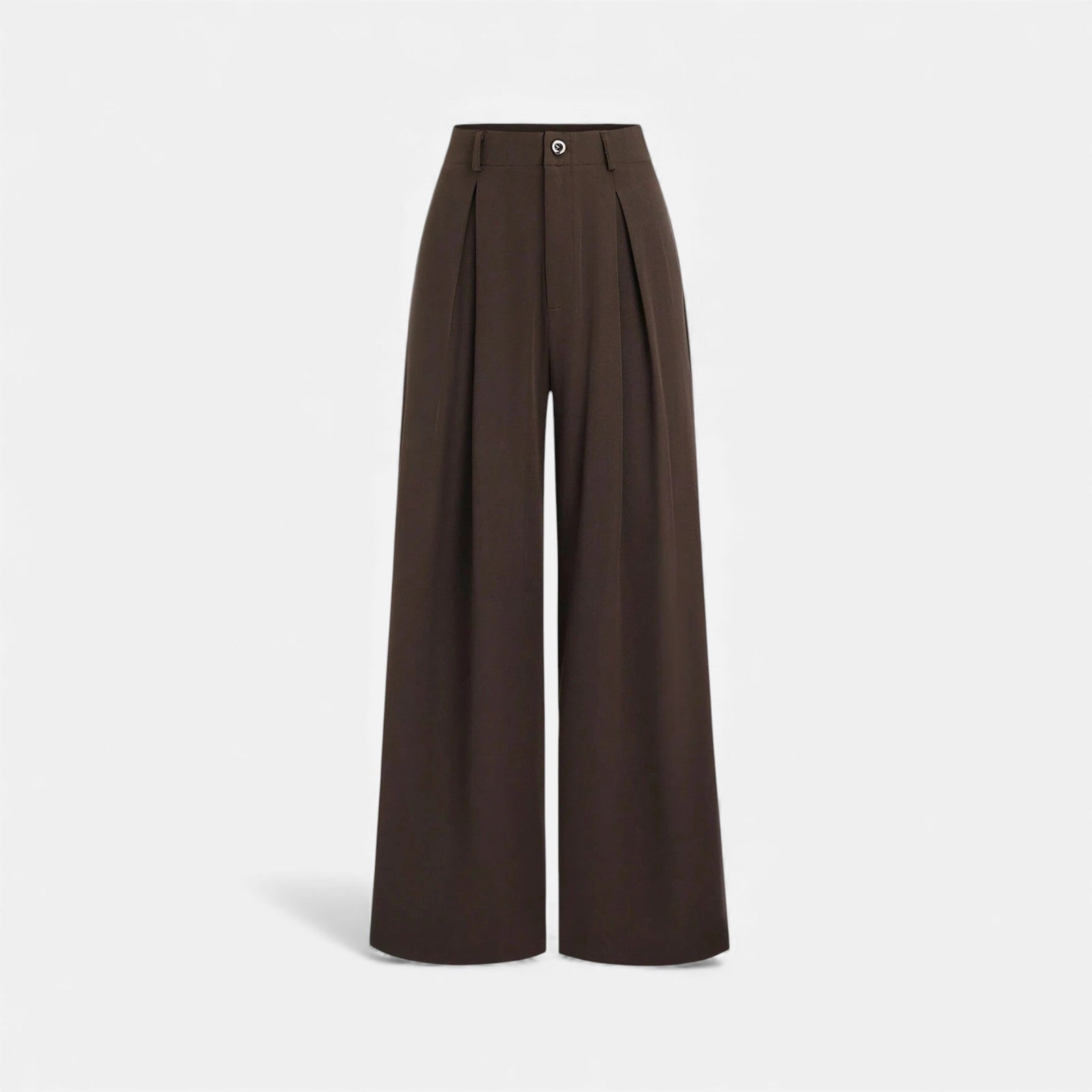 Calças Largas Plissadas em Jacquard para Mulheres