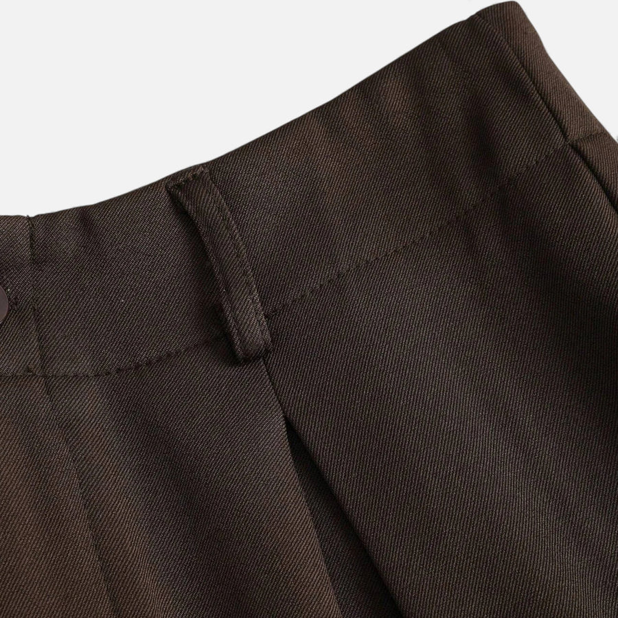 Calças Largas Plissadas em Jacquard para Mulheres