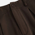 Calças Largas Plissadas em Jacquard para Mulheres