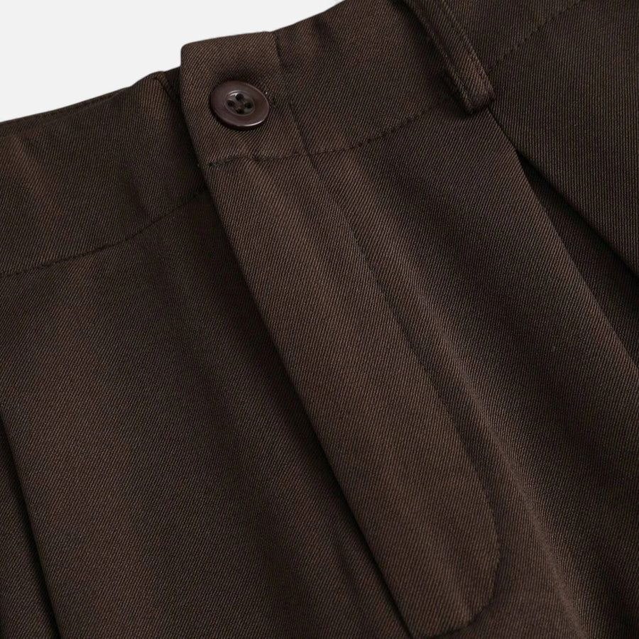 Calças Largas Plissadas em Jacquard para Mulheres