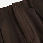 Calças Largas Plissadas em Jacquard para Mulheres