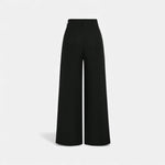 Calças Largas Plissadas em Jacquard para Mulheres
