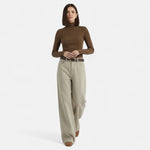 Calças de Algodão de Cintura Alta para Mulheres – Elegância com Pernas Largas