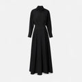 Camisa-Vestido Feminina em Algodão Misturado Riviera Heritage Preto Manga Longa