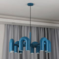 Candelabro Cirkus 6 braços ∅ 31.5″ x A 14.8″ Azul