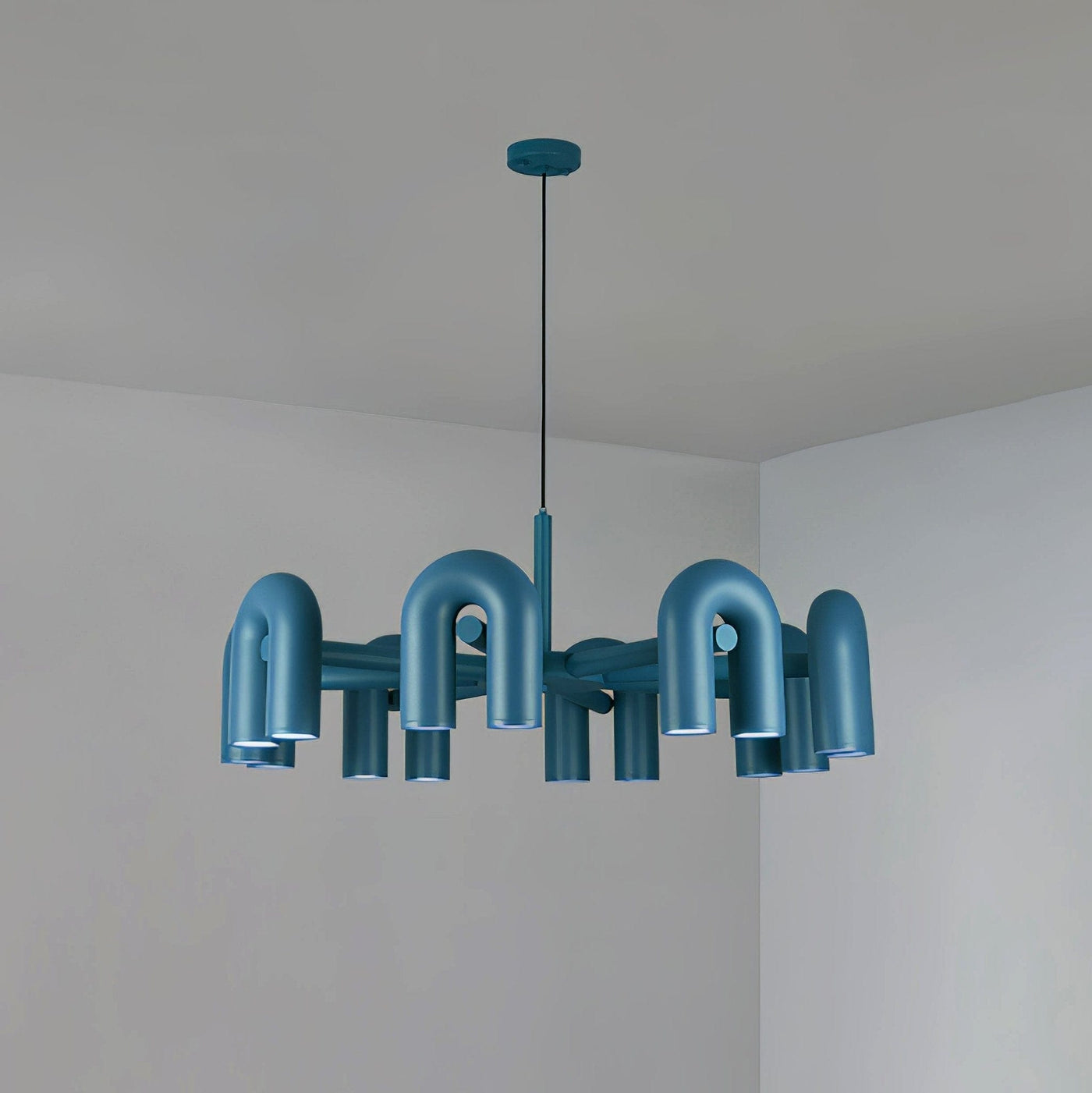 Candelabro Cirkus 8 braços ∅ 39.4″ x A 14.8″ Azul