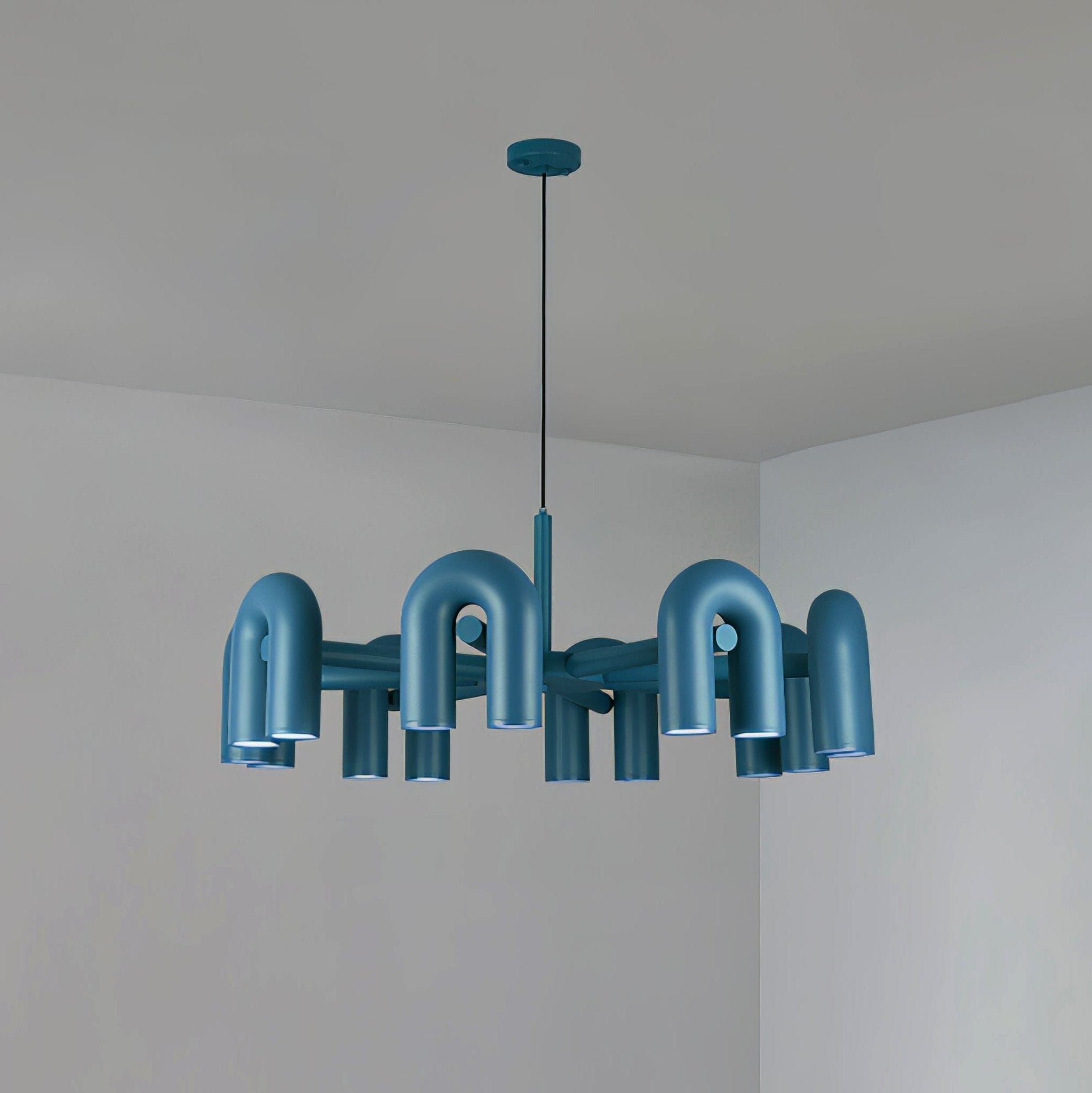 Candelabro Cirkus 8 braços ∅ 39.4″ x A 14.8″ Azul