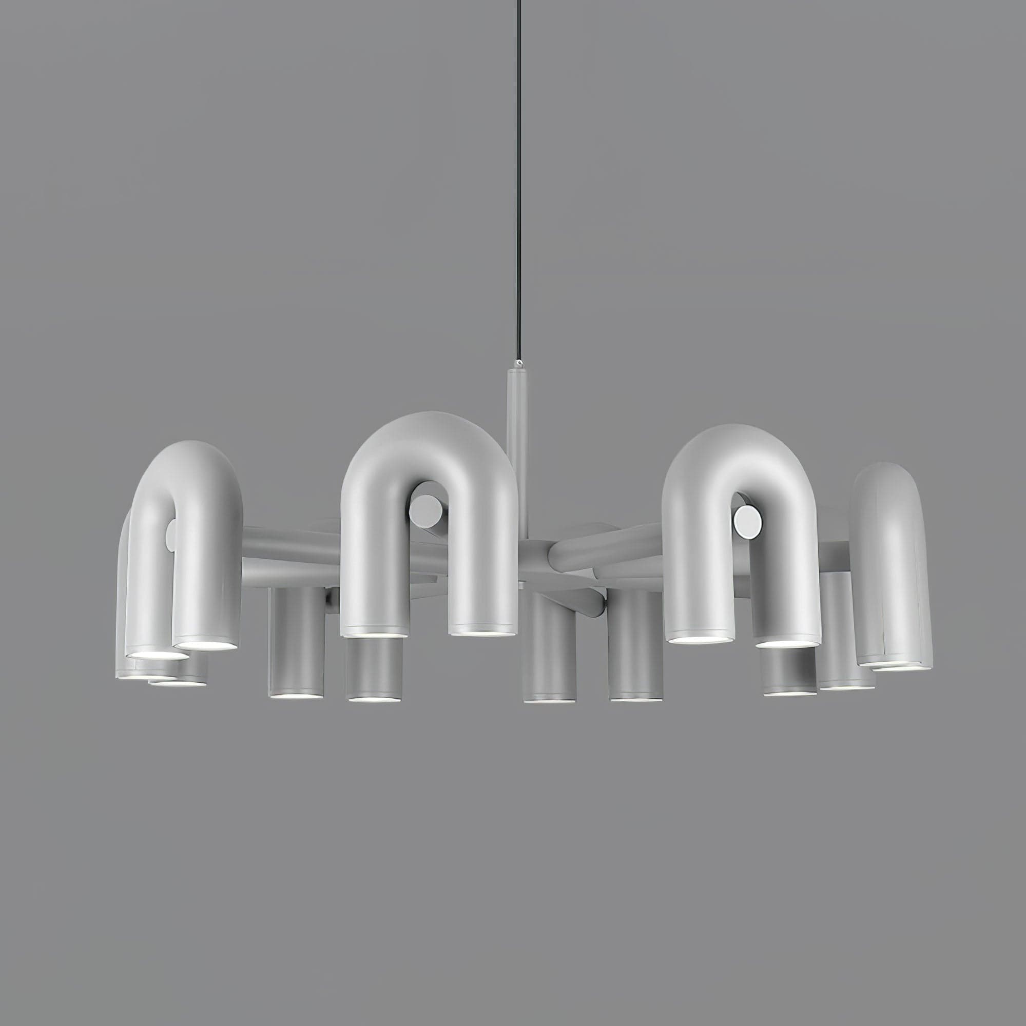 Candelabro Cirkus 8 braços ∅ 39.4″ x A 14.8″ Cinza