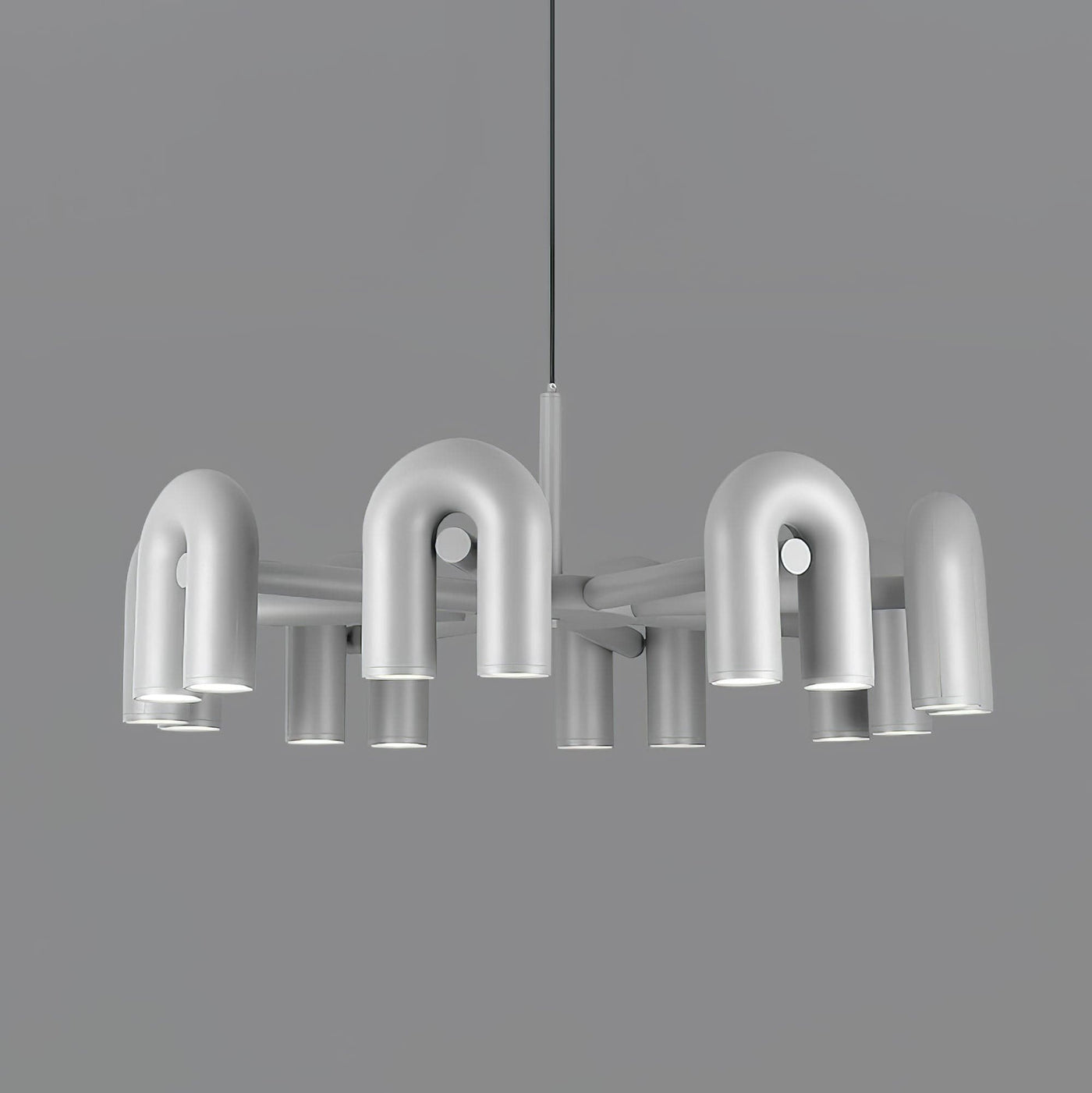 Candelabro Cirkus 8 braços ∅ 39.4″ x A 14.8″ Cinza