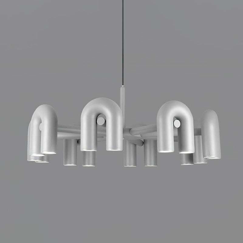 Candelabro Cirkus 8 braços ∅ 39.4″ x A 14.8″ Cinza