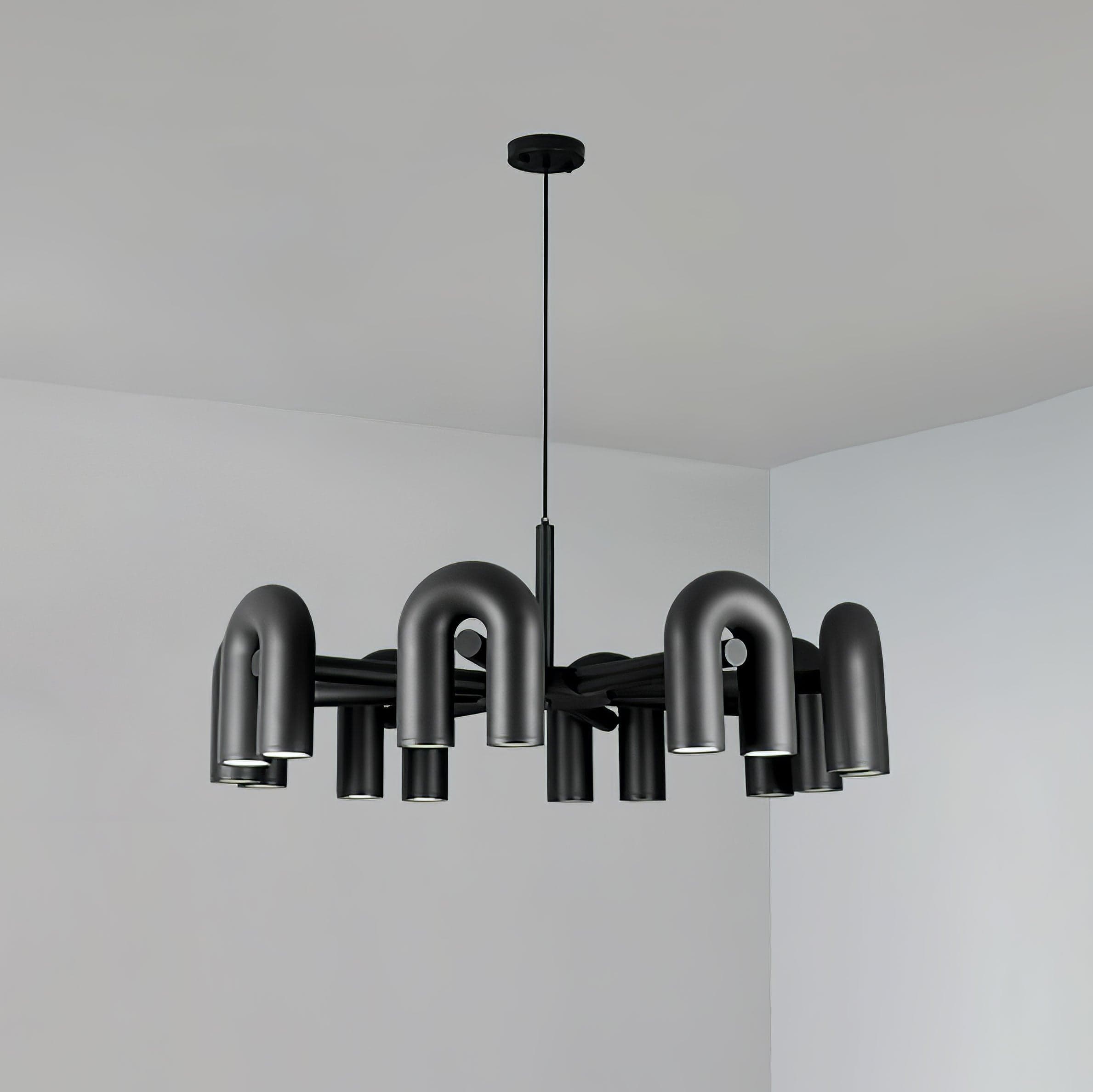Candelabro Cirkus 8 braços ∅ 39.4″ x A 14.8″ Preto