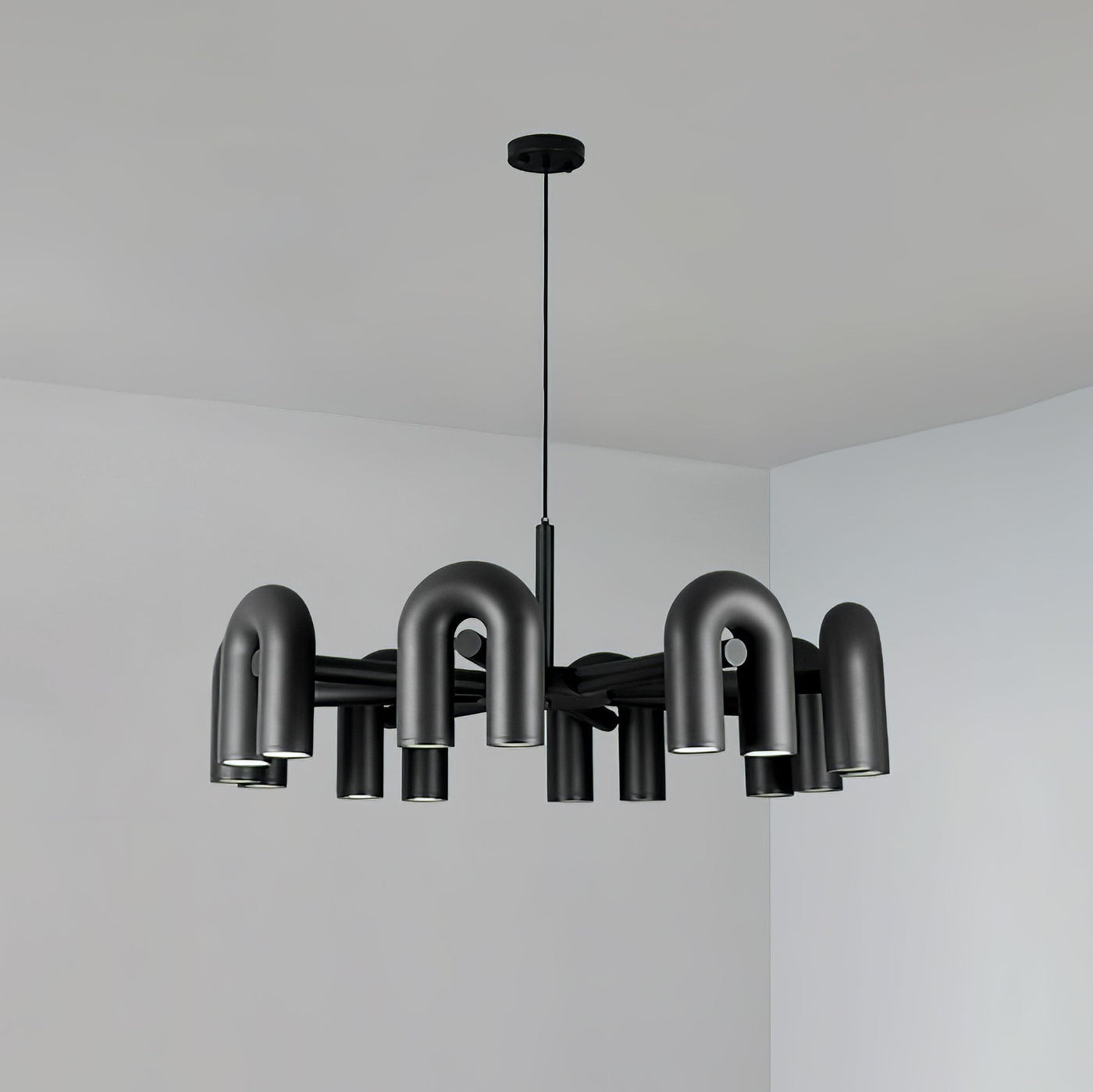 Candelabro Cirkus 8 braços ∅ 39.4″ x A 14.8″ Preto