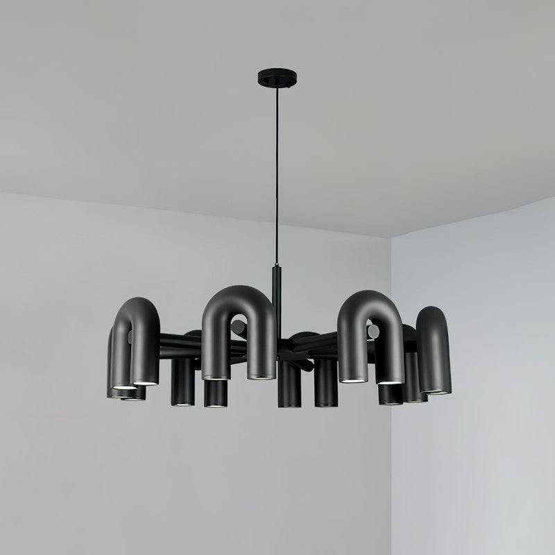 Candelabro Cirkus 8 braços ∅ 39.4″ x A 14.8″ Preto