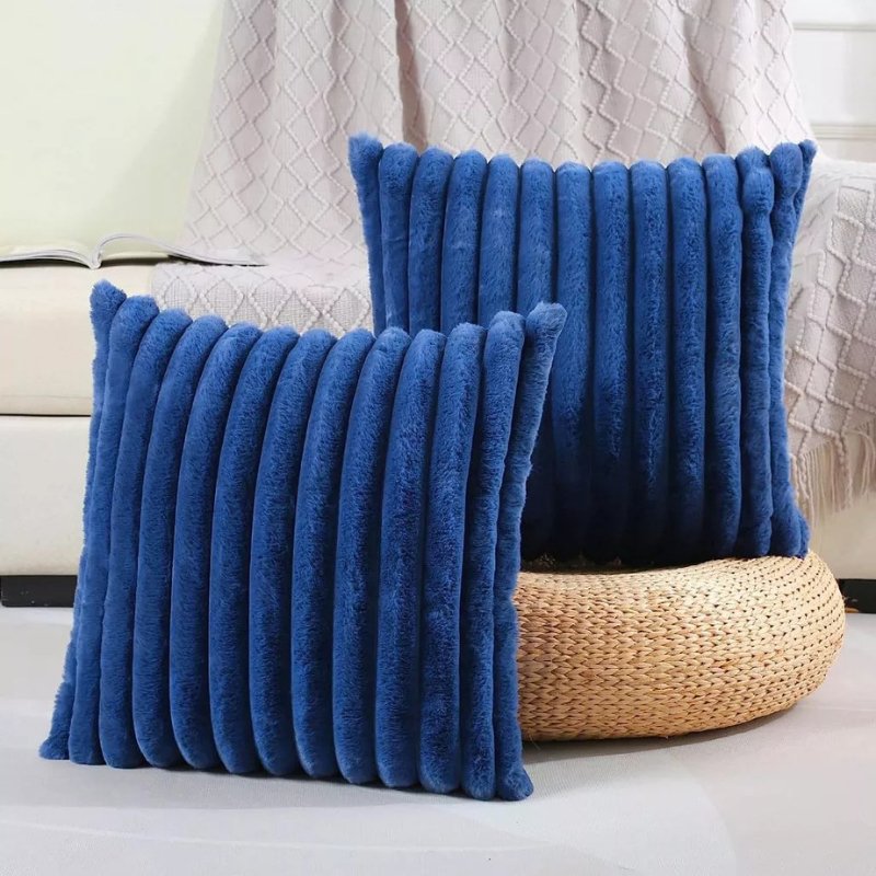 Capa Decorativa Super Macia para Almofada Azul marinho