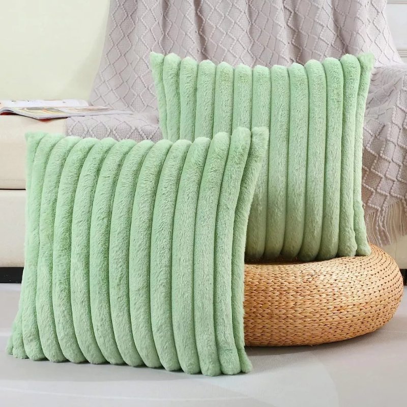 Capa Decorativa Super Macia para Almofada Verde sálvia