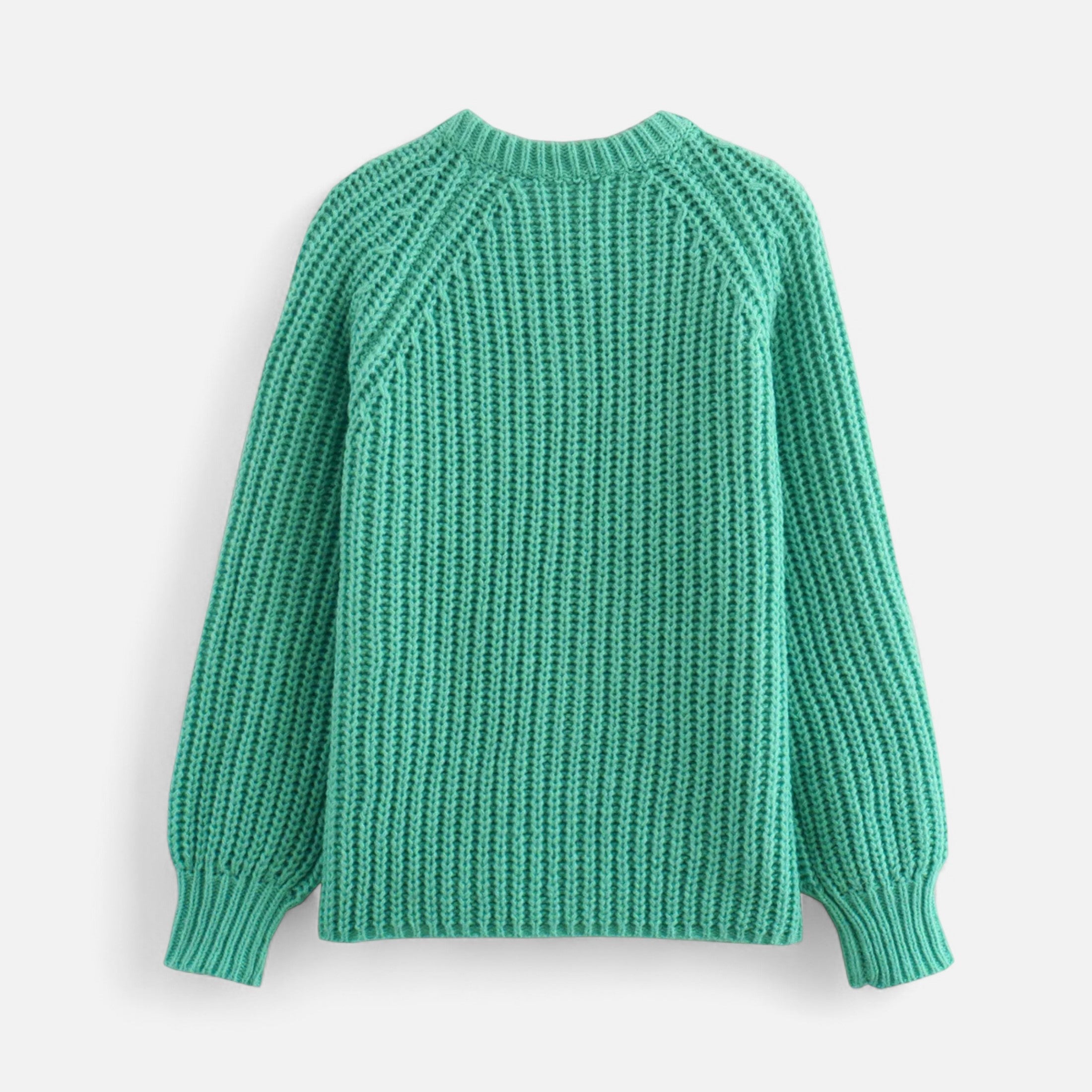 Cardigã de Tricô Vintage com Gola Redonda