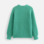 Cardigã de Tricô Vintage com Gola Redonda