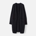 Cardigan Feminino de Tricô Grosso com Decote em V para o Outono Preto Tamanho único