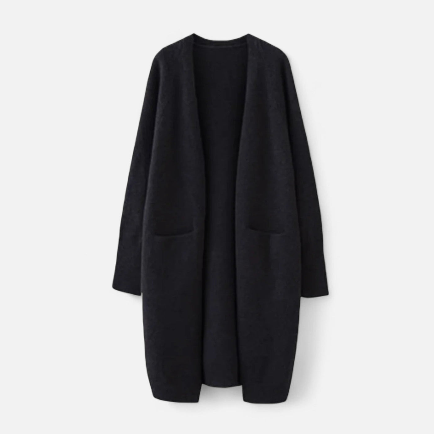 Cardigan Feminino de Tricô Grosso com Decote em V para o Outono Preto Tamanho único