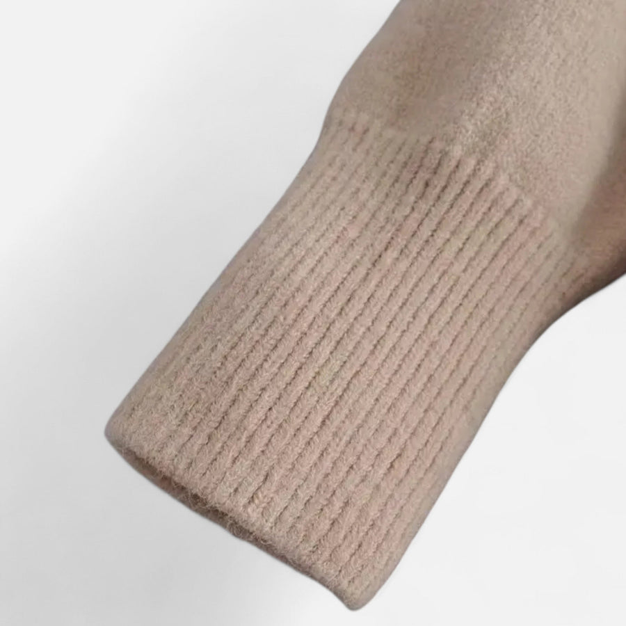 Cardigan Feminino de Tricô Grosso com Decote em V para o Outono