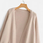 Cardigan Feminino de Tricô Grosso com Decote em V para o Outono