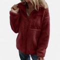 Casa Dresson | Casaco Teddy de Lã Feminino Estilo Heritage Vermelho