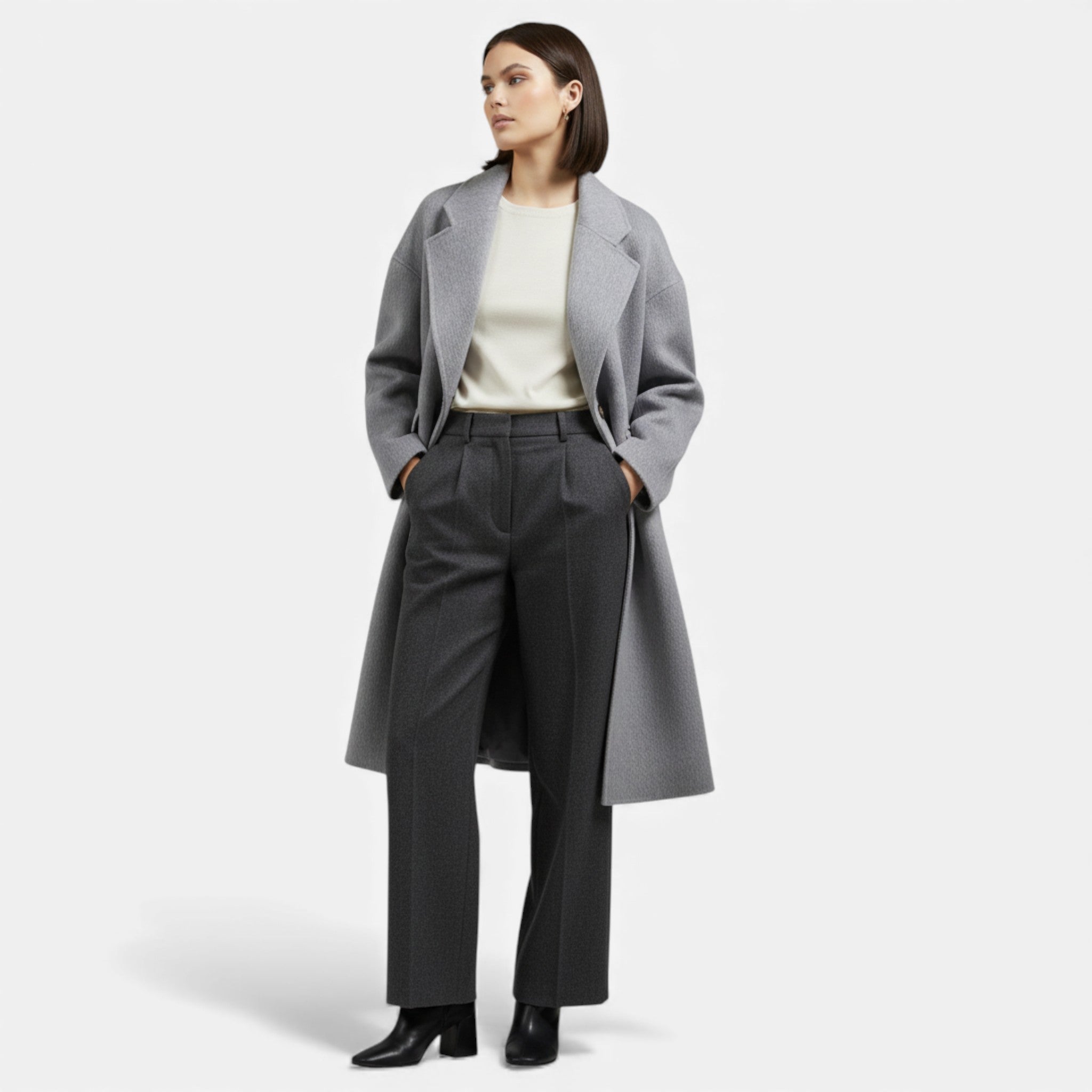 Casa Dresson | Casaco de Inverno em Lã com Dois Bolsos para Mulheres em Estilo Elegante
