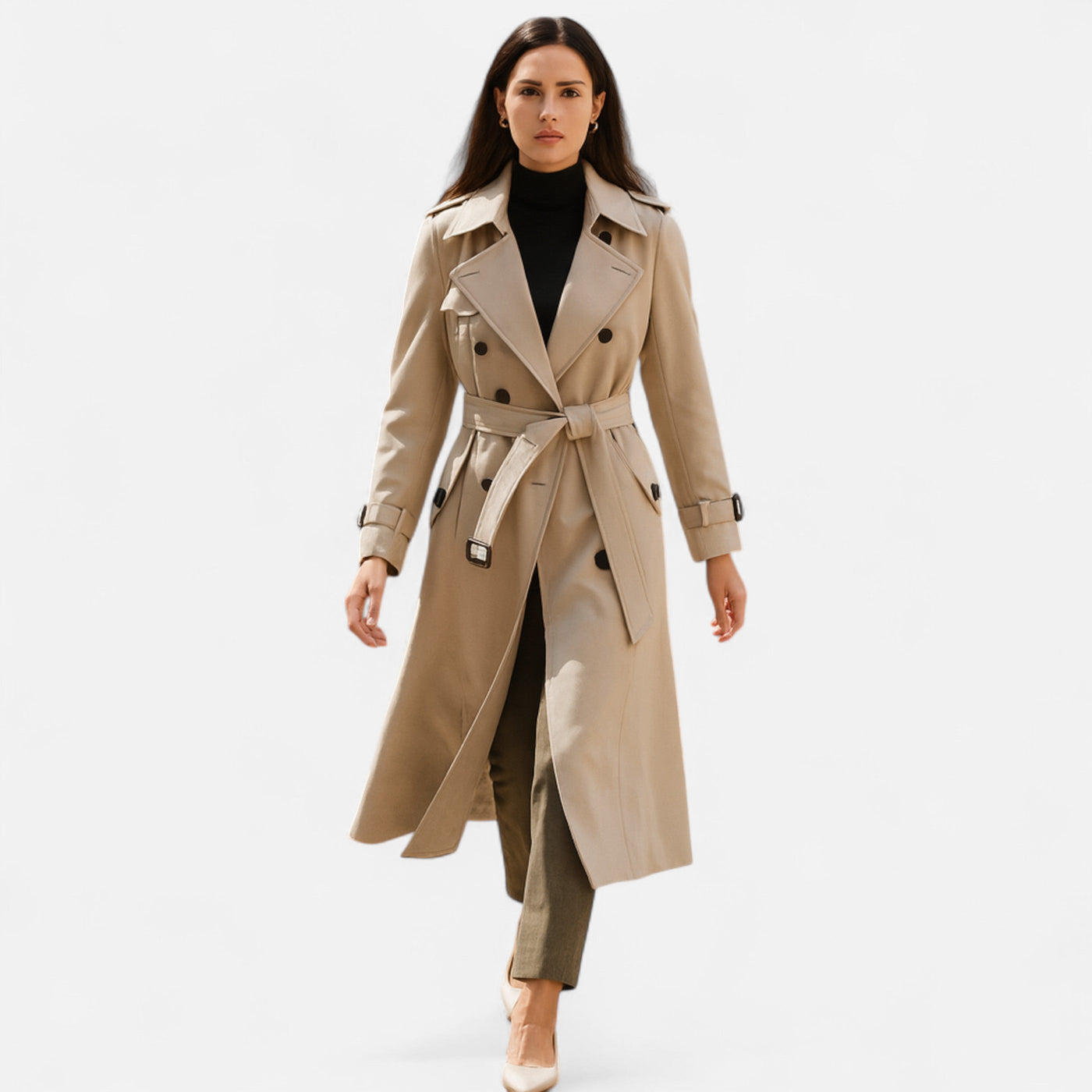 Casaco Clássico Feminino Acima do Joelho - Estilo Elegante e Sofisticado