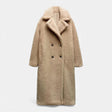 Casaco Teddy Duplo Feminino de Comprimento Longo