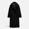 Casaco Teddy Duplo Feminino de Comprimento Longo Preto