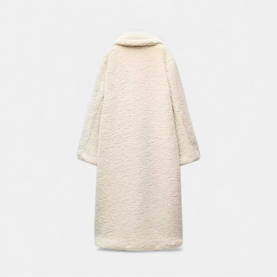 Casaco Teddy Duplo Feminino de Comprimento Longo