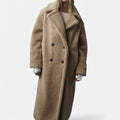 Casaco Teddy Duplo Feminino de Comprimento Longo