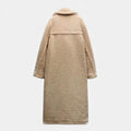 Casaco Teddy Duplo Feminino de Comprimento Longo