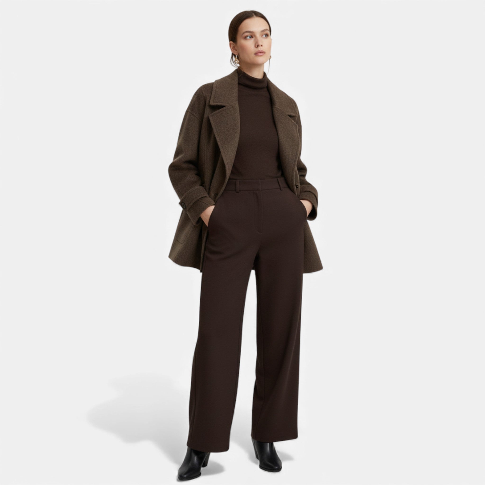 Casaco de Inverno Feminino em Lã de Alpaca Grossa