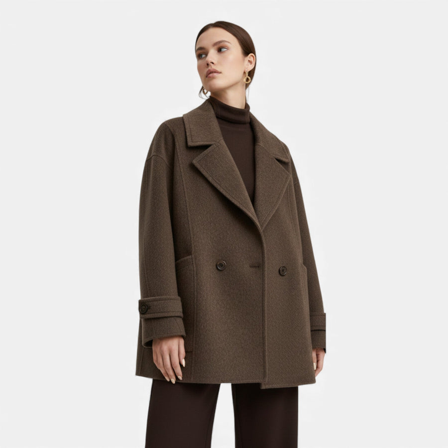 Casaco de Inverno Feminino em Lã de Alpaca Grossa