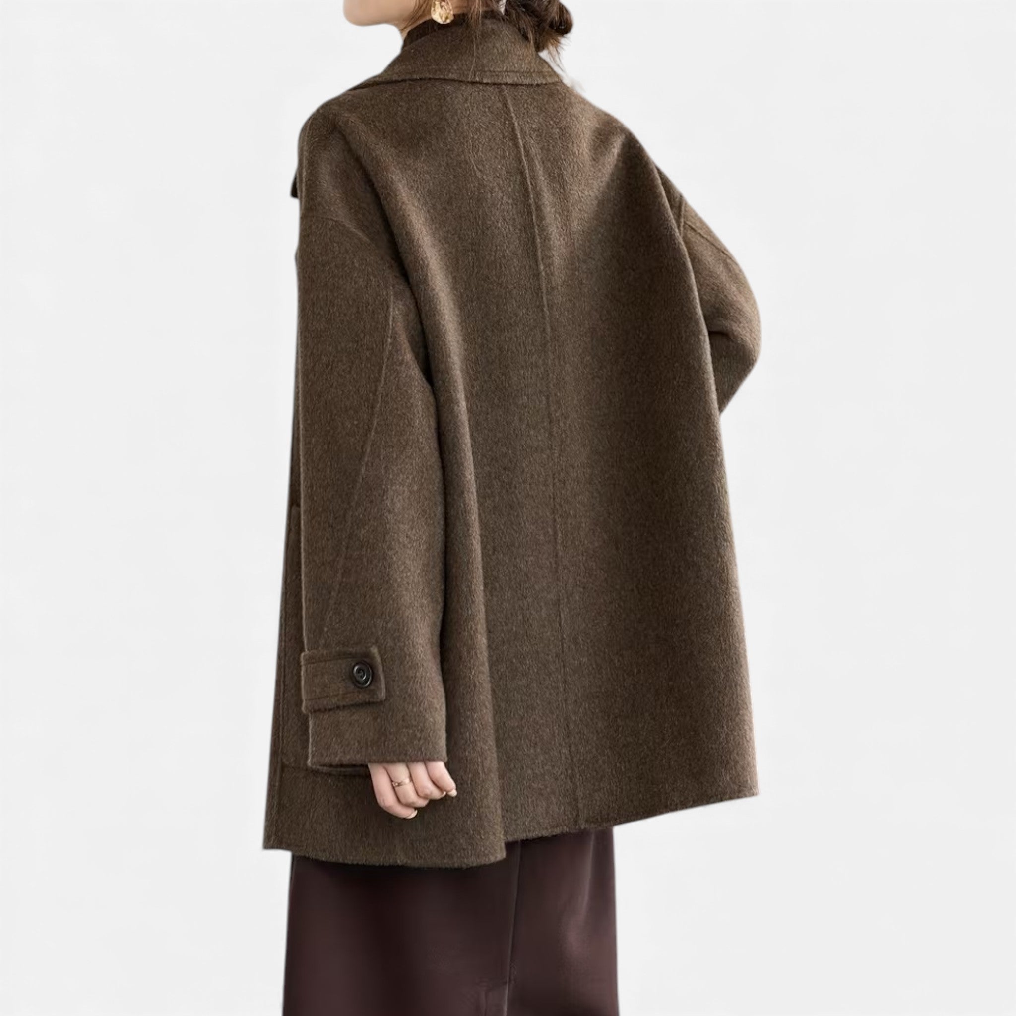 Casaco de Inverno Feminino em Lã de Alpaca Grossa