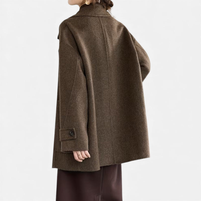 Casaco de Inverno Feminino em Lã de Alpaca Grossa