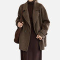 Casaco de Inverno Feminino em Lã de Alpaca Grossa