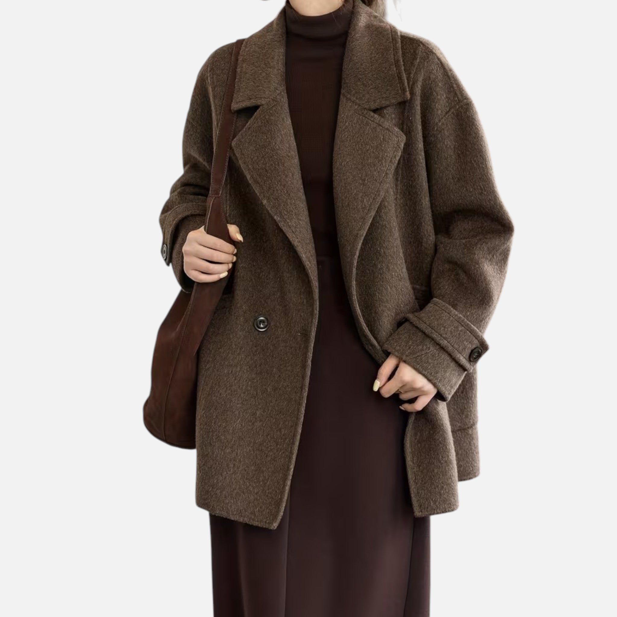 Casaco de Inverno Feminino em Lã de Alpaca Grossa
